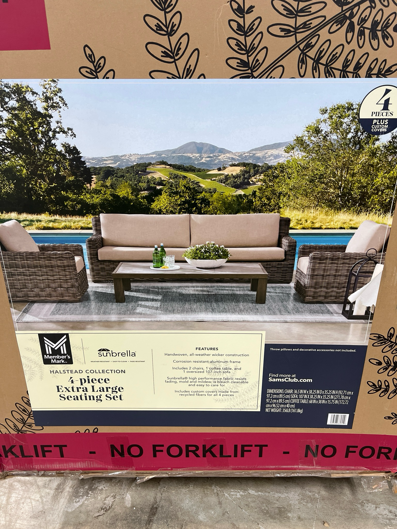 4508092449 Members Mark 4 Piece Extra Large Seating Set 4508092449 Members Mark 4 Piece Extra Large Seating Set