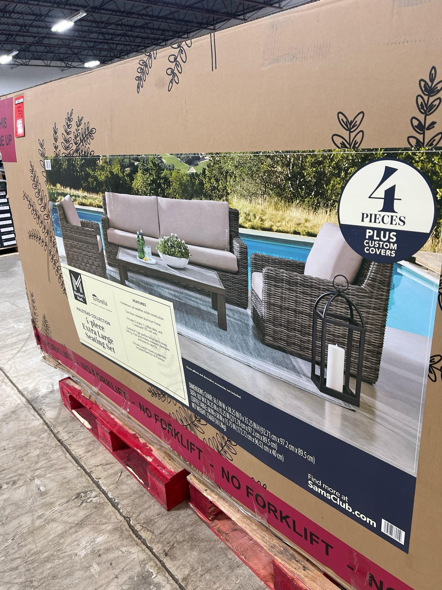 4508094340 Members Mark 4 Piece Extra Large Seating Set 4508094340 Members Mark 4 Piece Extra Large Seating Set